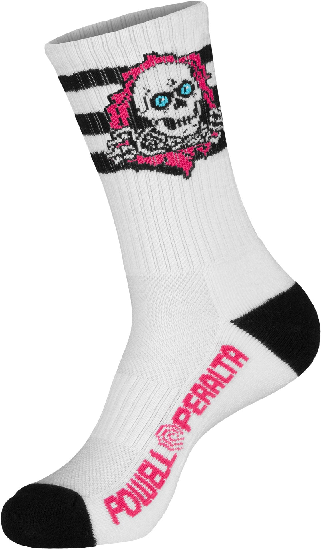 Powell Ripper Stripes Pink/Black White Socks