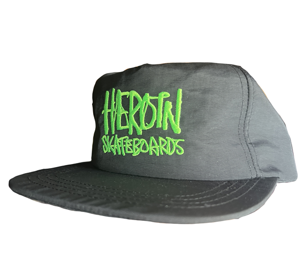 Heroin Script Nylon Snapback Hat Black/Green