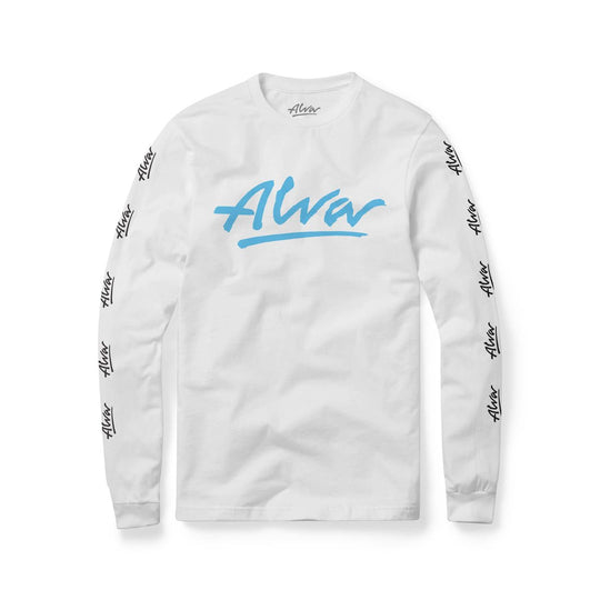 Alva OG Logo White/Aqua Long Sleeve Tee