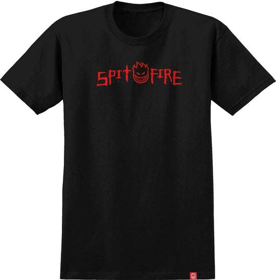 Spitfire Rough Scribble Black/Red Tee