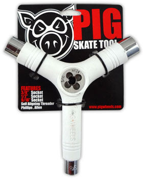 Pig Tri-Socket Threader Skate Tool White