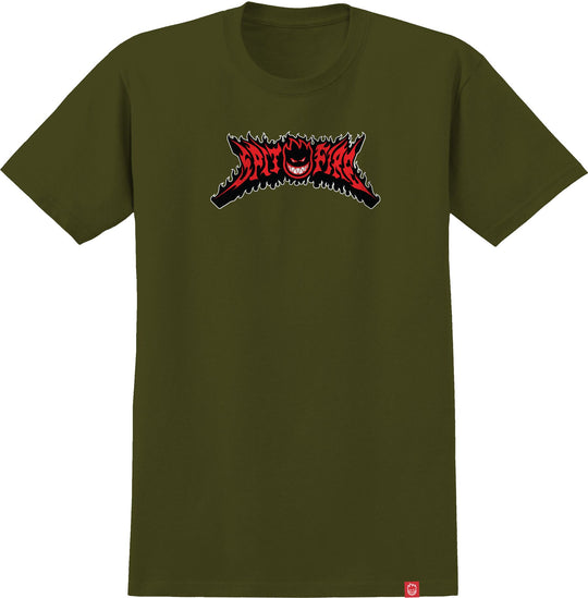 Spitfire Flame Out Bighead Fill Military Green Tee
