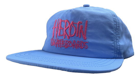 Heroin Script Nylon Snapback Hat Blue/Pink