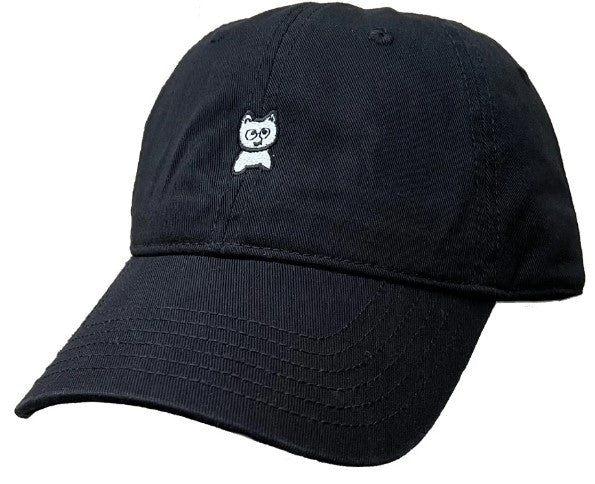 Meow Unstructured Hat Black