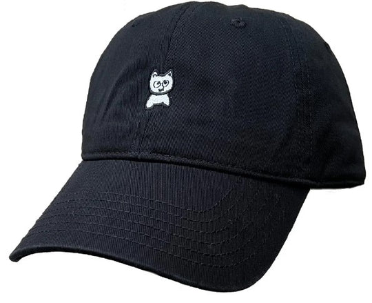 Meow Unstructured Hat Black