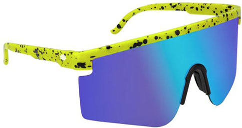 Glassy Mojave Lime/Blue Mirror Polarized Sunglasses