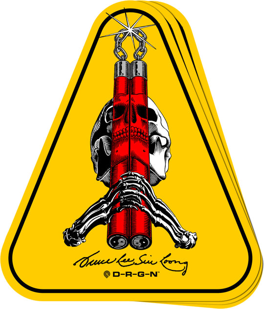 Powell Bruce Lee Skull & Nunchucks Sticker