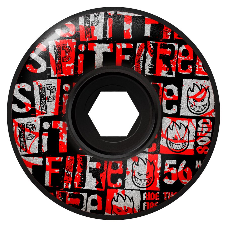 Spitfire 80HD Ransom Radial Full Black 56MM (Set of 4)