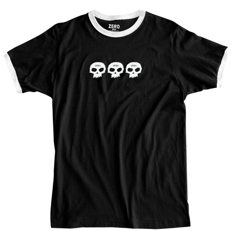Zero 3 Skull Ringer Black Tee