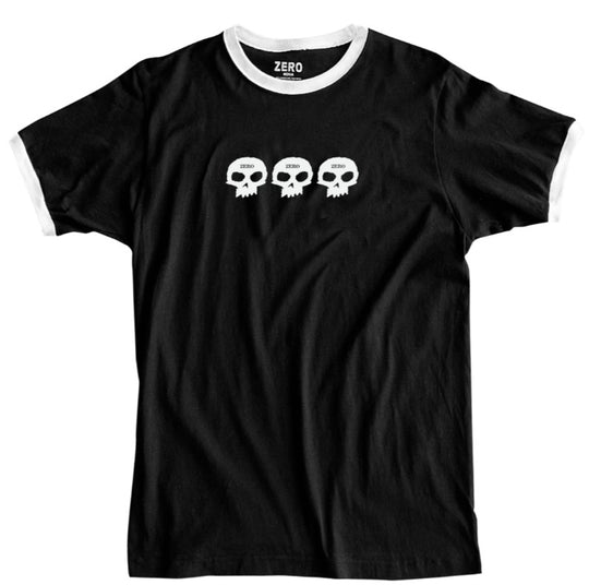 Zero 3 Skull Ringer Black Tee