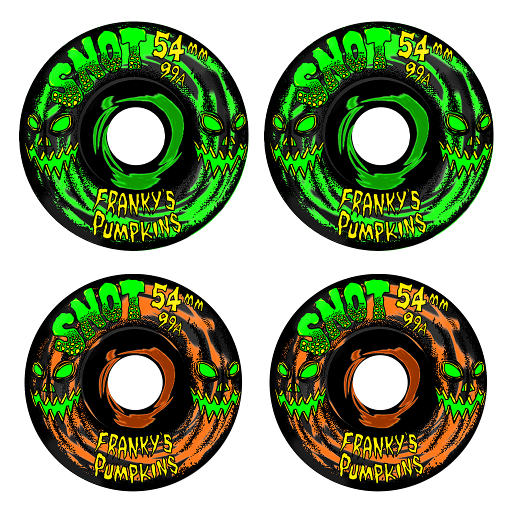 Snot Franky's Pumpkins (2 Green 2 ORANGE) 54MM 99A (Set of 4)