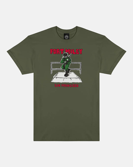 Thrasher Fort Miley By Mike Gigliotti Army Green Tee