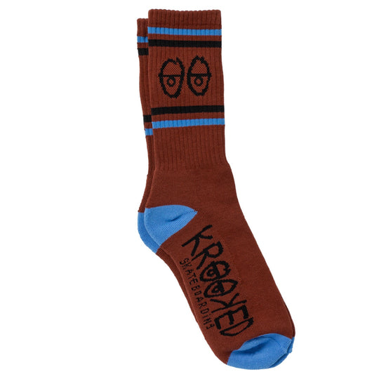 Krooked Eyes Socks Dark Red/Blue/Black