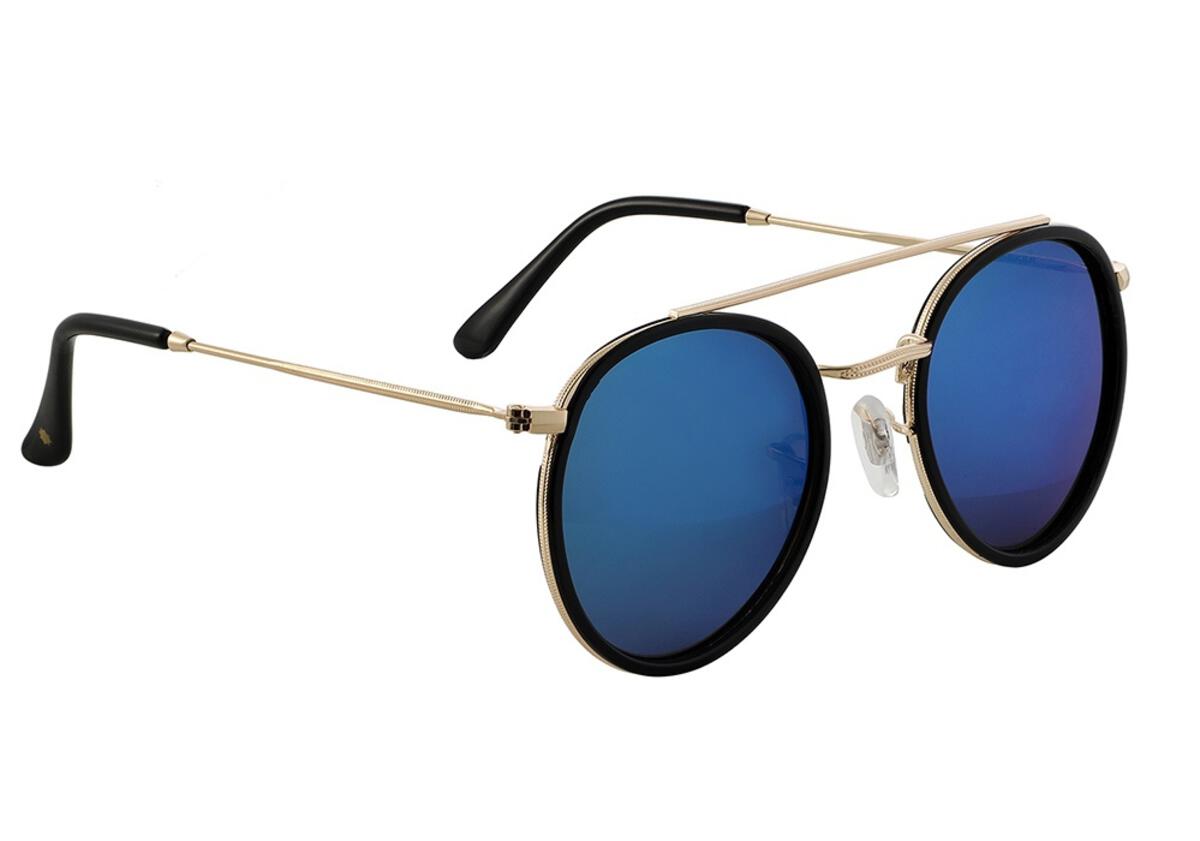 Glassy Parker Black/Gold/Blue Mirror Polarized Sunglasses