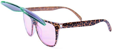 Happy Hour Flip Up Leopard Pajama Party Sunglasses