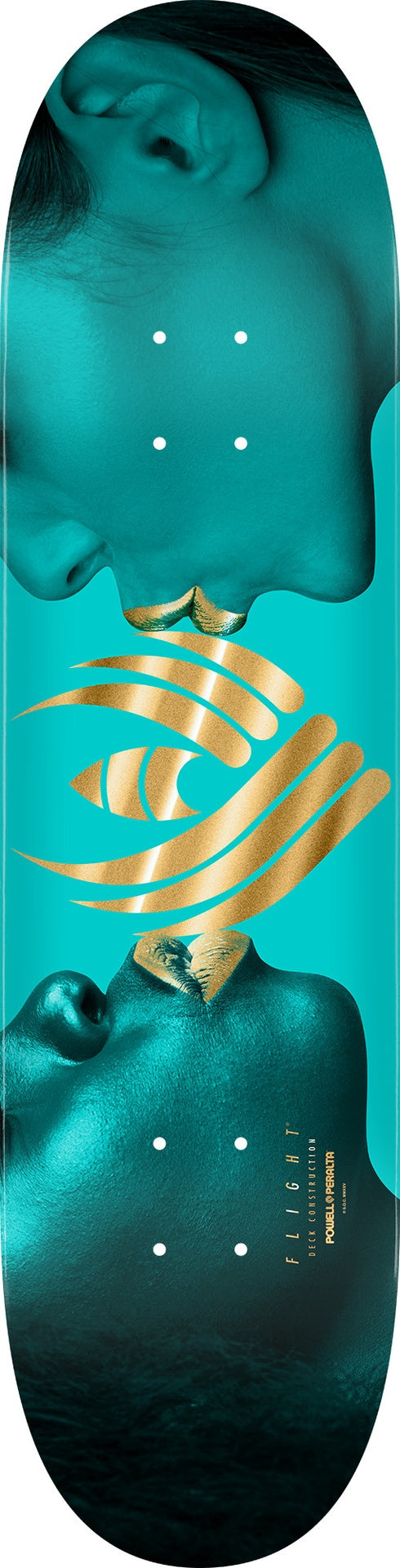 Powell Team Kiss Turquoise/Gold Flight Deck 8.13