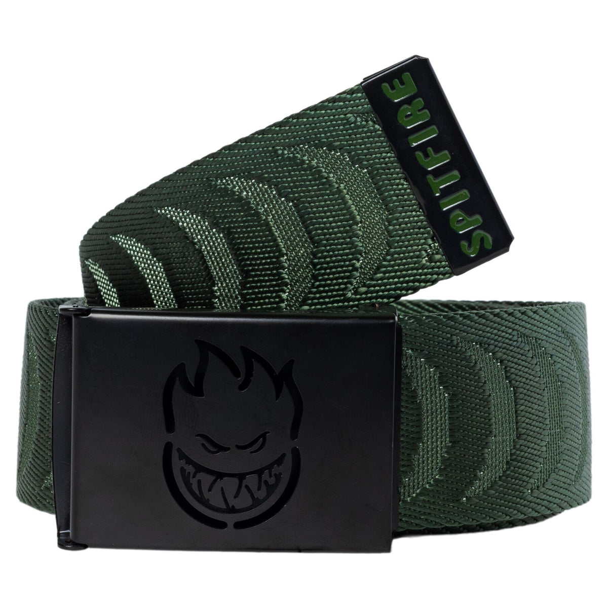 Spitfire Bighead Cutout Jacquard Belt Olive/Black