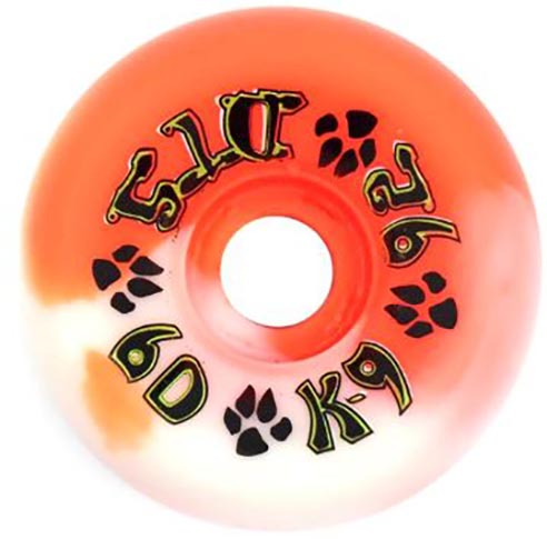 Dogtown K-9 80'S Orange/White Swirl Wheels 60MM 92A (Set of 4)
