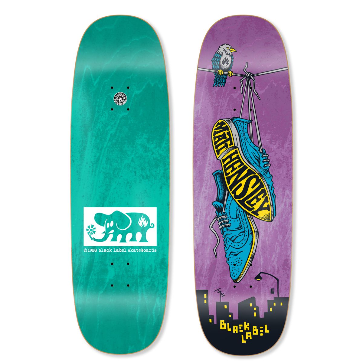 Black Label Matt Hensley Wingtips Tugboat Shaped Deck 9.5