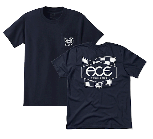Ace Speedway Navy Pocket Tee