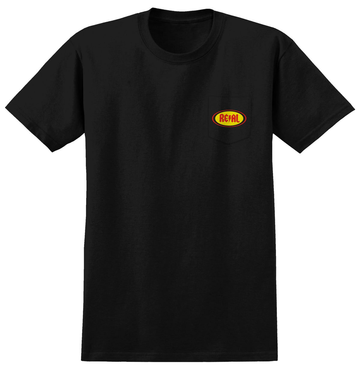 Real Deeds Oval Black Pocket Tee