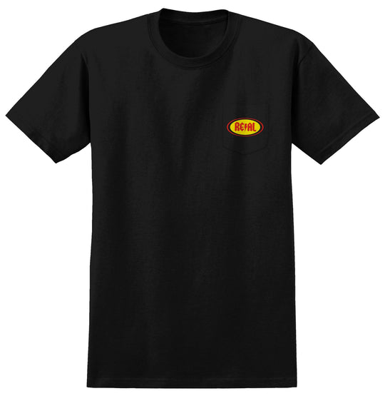 Real Deeds Oval Black Pocket Tee