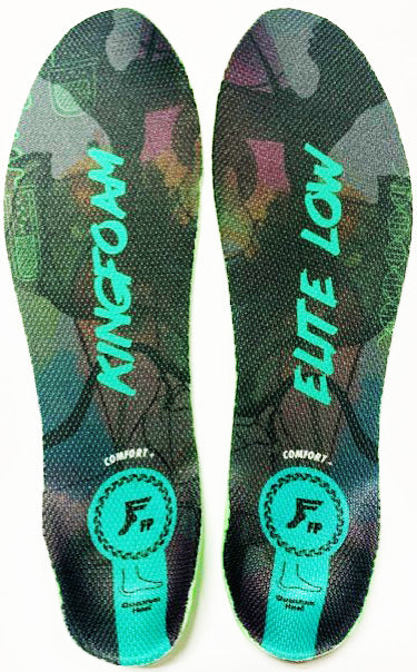 Footprint Kingfoam Elite Quantum Heel Action Sports Gel Impact Grey Camo/Green High 5MM TOE/10MM Heel Insoles Medium (5-10.5)