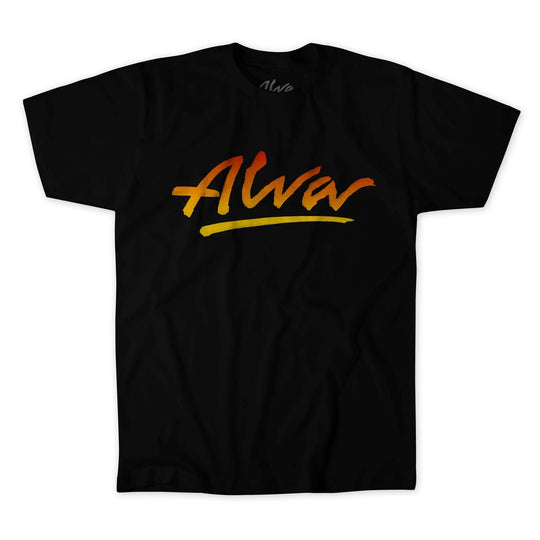 Alva OG Logo Flame Fade Black Tee