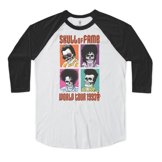 Girl Skull Of Fame World Tour 3/4 Sleeve White/Black