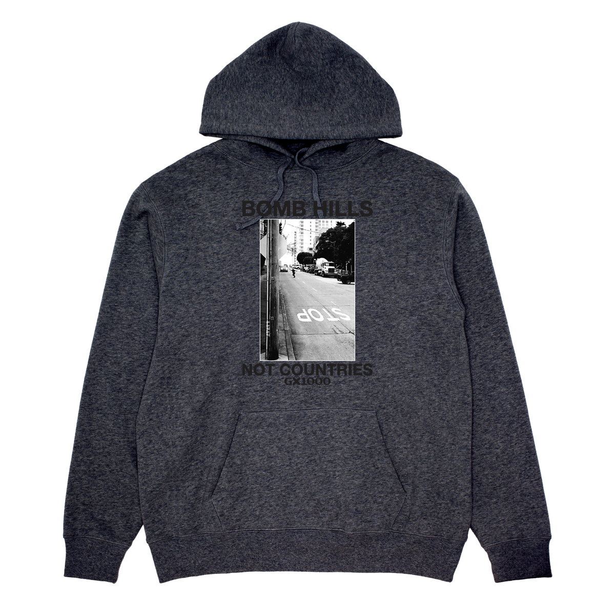 GX1000 Bomb Hills Not Countries Charcoal/Black Hoodie