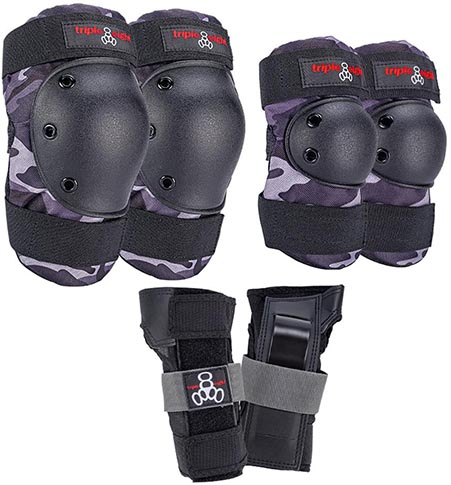 Triple 8 Saver Series 3 Pack Pads Charcoal Camo