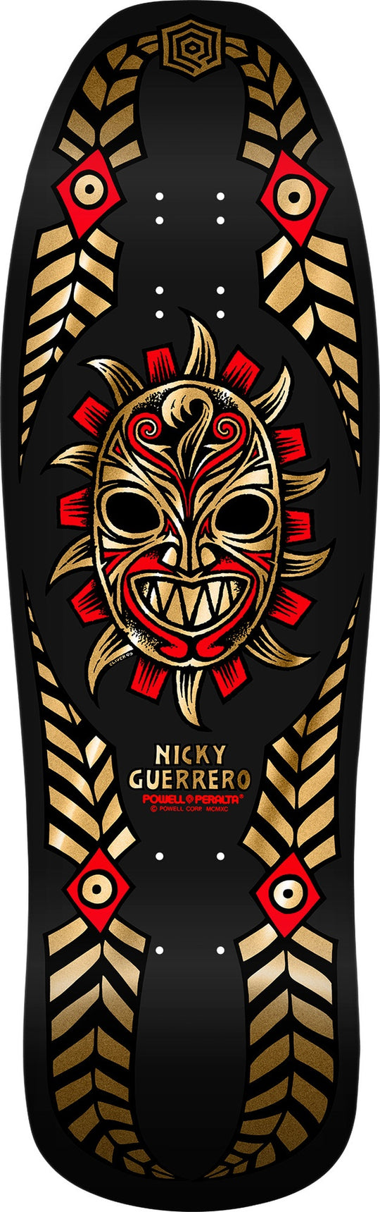 Powell Nicky Guerrero Mask Black/Gold Foil Shaped Deck 10.0 X 31.75