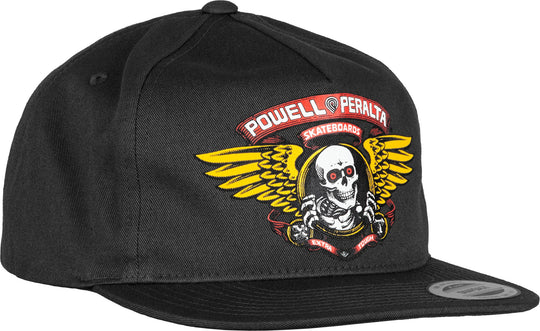 Powell Winged Ripper Snapback Hat Black