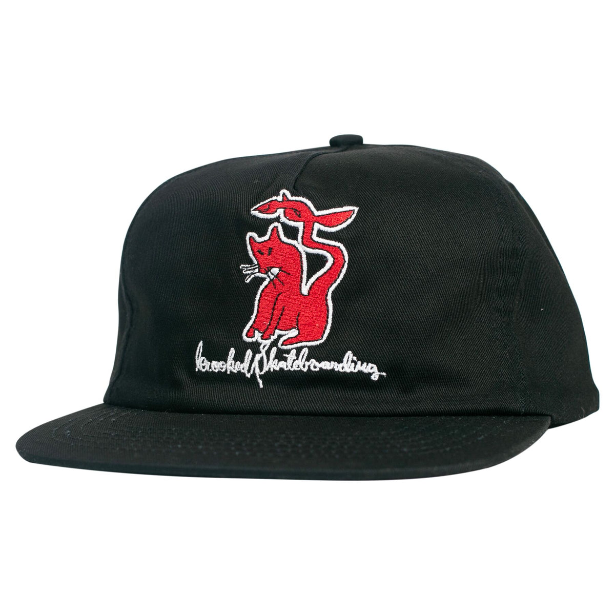 Krooked Cat Serpent Snapback Hat Black