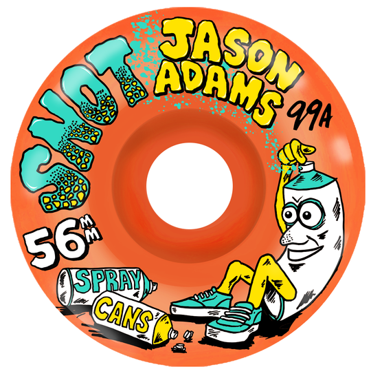Snot Jason Adams Spray Can Neon Orange Conical 56MM 99A (Set of 4)