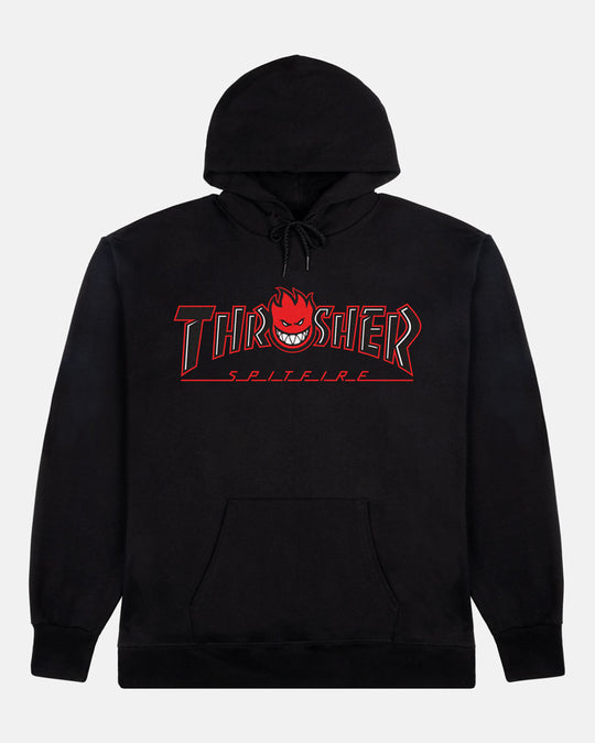 Thrasher X Spitfire Bighead Outline Black Hoodie