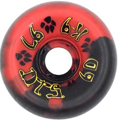 Dogtown K-9 80'S Red/Black Swirl Wheels 60MM 97A (Set of 4)