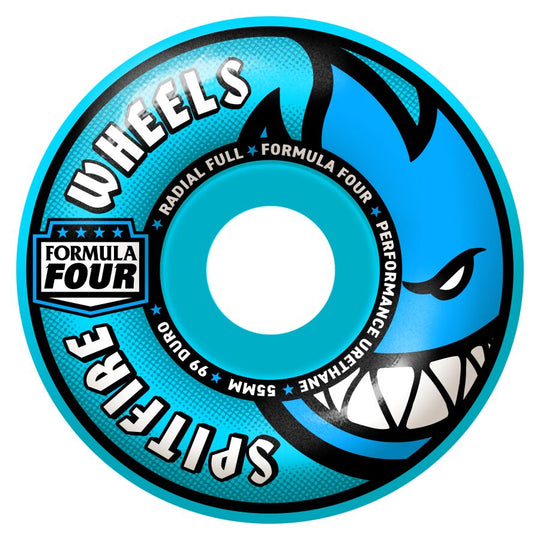 Spitfire Formula Four Radial Full Blue 55MM 99D (Set of 4)