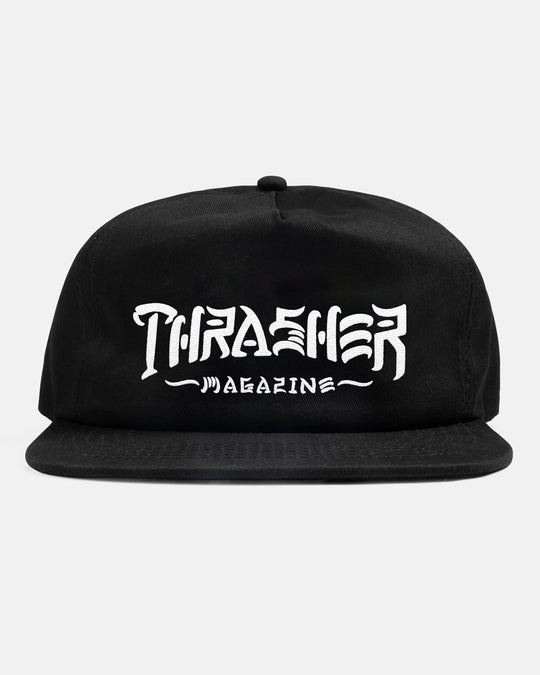 Thrasher Thrash & Destroy Snapback Hat Black