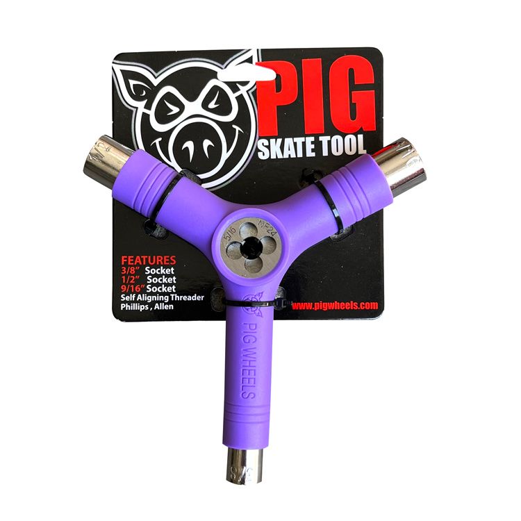 Pig Tri-Socket Threader Skate Tool Purple