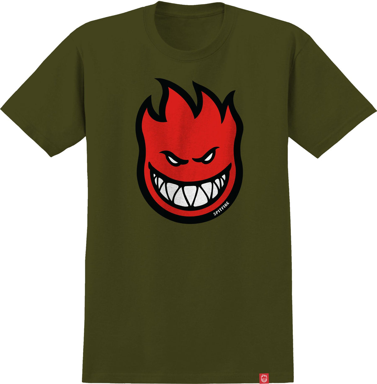 Spitfire Bighead Fill Military Green/Red Tee
