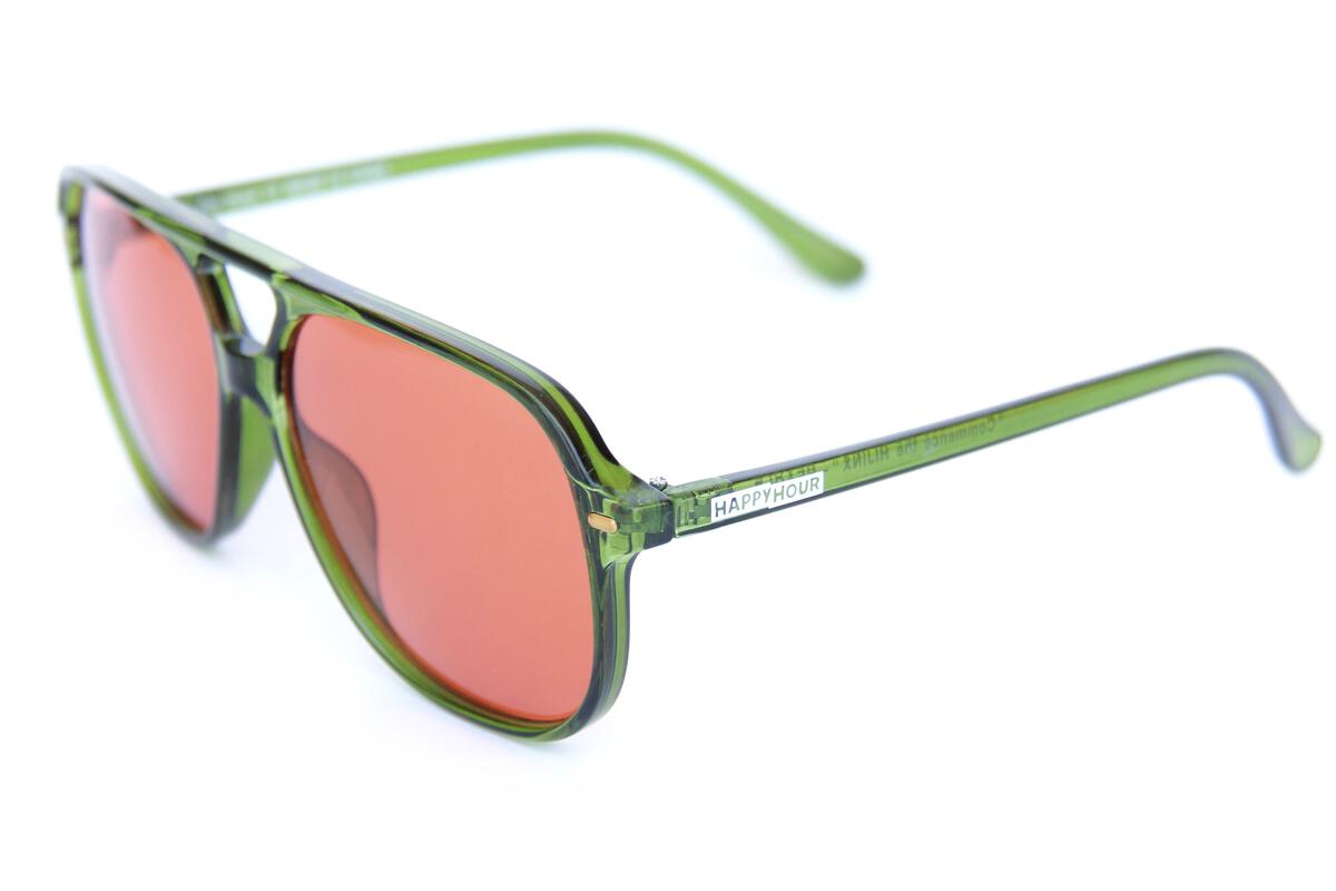Happy Hour The Duke Beagle Moss Green/Orange Sunglasses