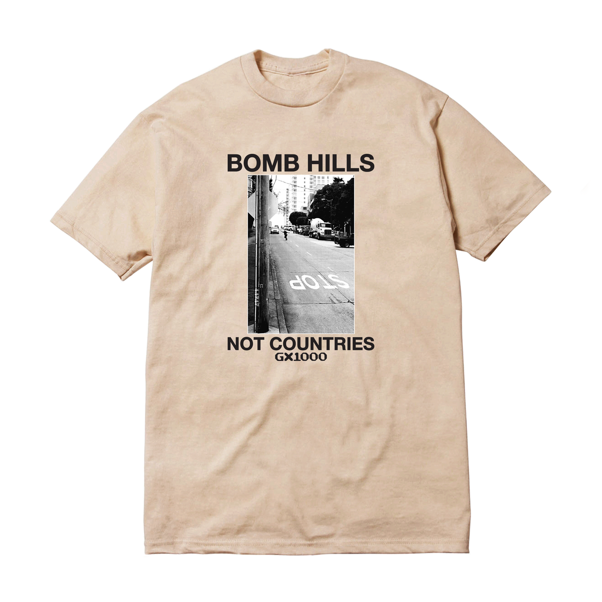 GX1000 Bomb Hills Not Countries Sand/Black Tee