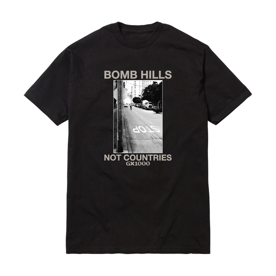 GX1000 Bomb Hills Not Countries Black/Grey Tee
