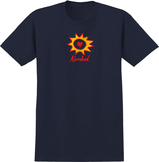 Krooked Sun Heart Navy Tee
