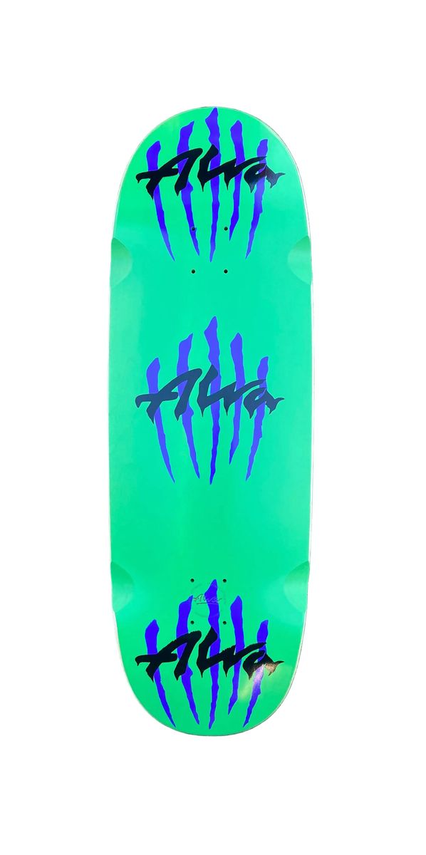 Alva Triple Scratch Logo Green/Blue Egg Shaped Wheel Wells Deck 10.625 X 33.0