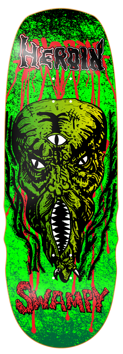 Heroin Swampy KO2 Slime Face Shaped Deck 10.6