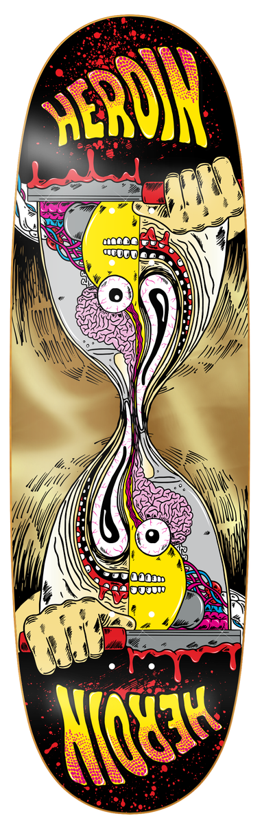 Heroin Team Merged Razoregg Gold Shaped Deck 9.75