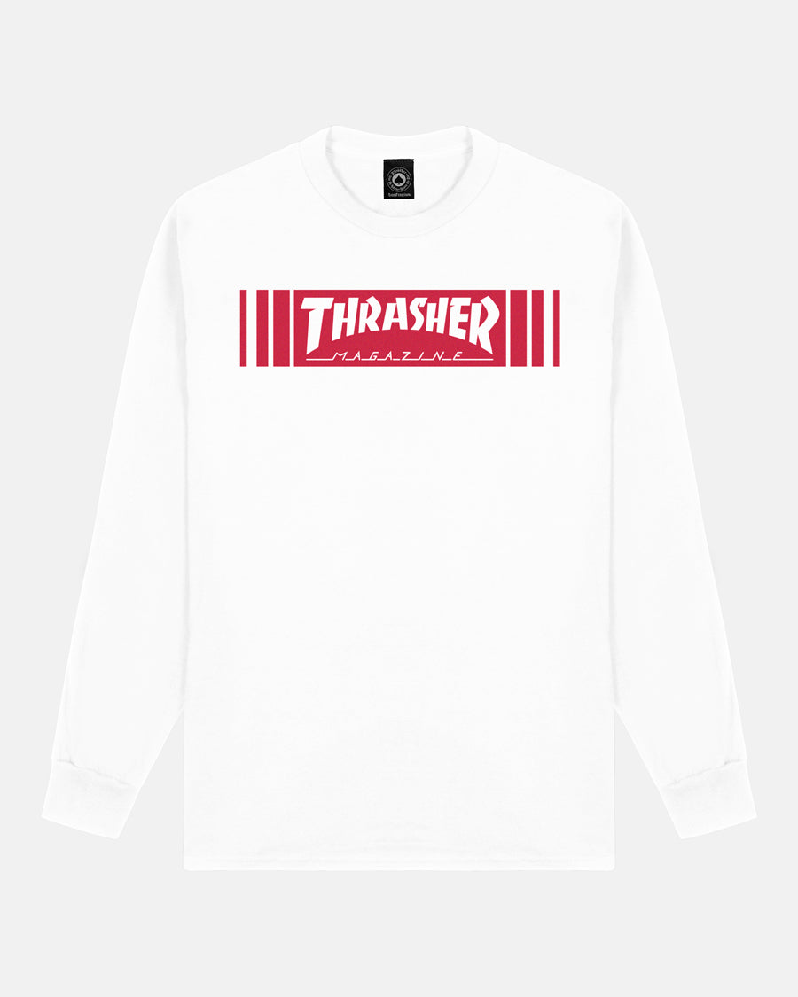 Thrasher Bar White Long Sleeve Tee
