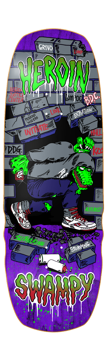 Heroin Swampy Stomp Shaped Deck 10.5
